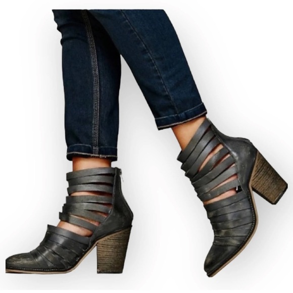Free People | Anthropologie Hybrid Strappy Heel Ankle Bootie - Picture 2 of 8